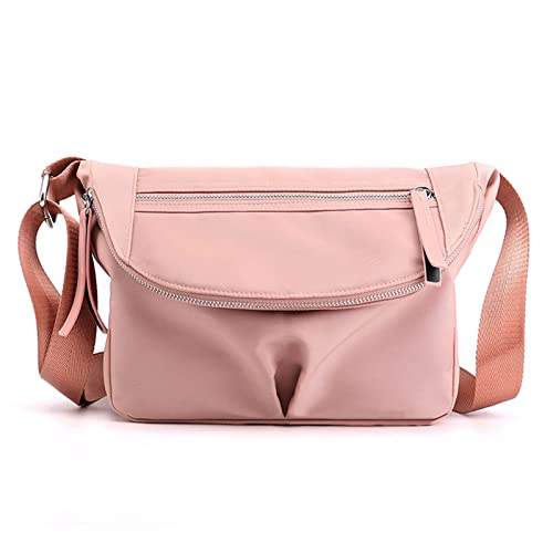 HUANIZI Modische Umhängetasche für Damen, aus Nylon, für Herbst und Winter, Umhängetasche, große Kapazität, lässige Taschen, Pink, AS THE PIC SHOW von HUANIZI