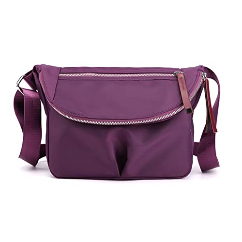 HUANIZI Modische Umhängetasche für Damen, aus Nylon, für Herbst und Winter, Umhängetasche, große Kapazität, lässige Taschen, Violett, AS THE PIC SHOW von HUANIZI