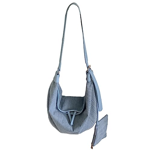 HUANIZI Modische Umhängetasche für Damen und Herren, große Kapazität, lässige Knödeltasche, Handtasche, Geldbörse, Hell, blau, As picture shown von HUANIZI