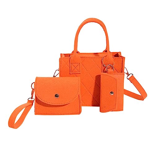 HUANIZI Modische Umhängetasche mit Reißverschluss, einfarbig, Filz, Damen-Umhängetasche, luxuriöse Handtasche, lässige Umhängetasche für Damen, Orange/Abendrot im Zickzackmuster (Sunset Chevron), As von HUANIZI