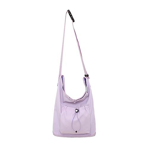 HUANIZI Nylon-Tasche mit Kordelzug, Umhängetasche, lässig, Einkaufstasche, große Kapazität, Schultertasche für Mädchen und Damen, Mehrzweck-Taschen, Violett, 34x11x38cm von HUANIZI