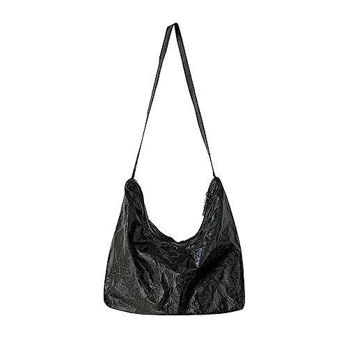 HUANIZI PU Leder Achsel Schulter Geldbörse Schultertasche für Frauen Mädchen Handtasche Luxus Handtasche Tasche, Schwarz, 28x6.5x20cm von HUANIZI