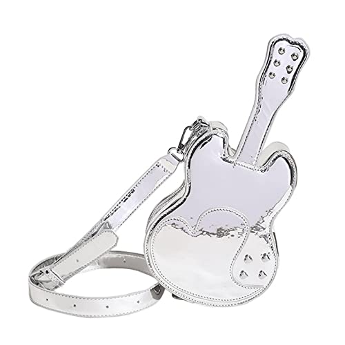 HUANIZI PU-Ledertaschen für Damen, modische Umhängetasche, Party, niedlich, lustig, Violine, Umhängetasche, einfarbig, Umhängetasche, silber, As picture shown von HUANIZI