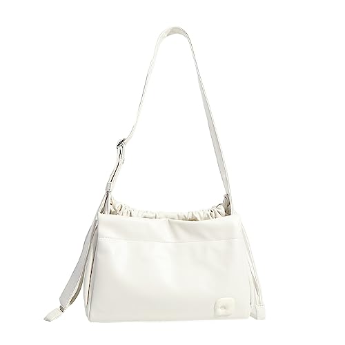 HUANIZI PU Tasche Crossbody Taschen Reisetaschen Große Kapazität Mode Schultertasche für Mädchen Frauen Trendy Tasche Vielseitige Schultasche, Weiss/opulenter Garten, 31x10x20cm von HUANIZI