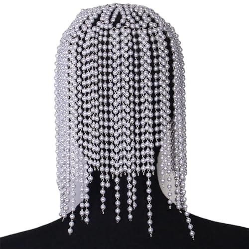 HUANIZI Perlenquasten Kopfschmuck, stilvolle Haarschmuck für Damen, Make-up, Party-Dekoration, dekorierte Kopfbedeckung, luxuriöser Schmuck, Haarverzierung, wie beschrieben von HUANIZI