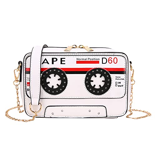 HUANIZI Retro Tape Shaped Evening Purse PU Leather Crossbody Bag Handbag for Women Shoulder Bag, Weiss/opulenter Garten, AS THE PIC SHOW von HUANIZI