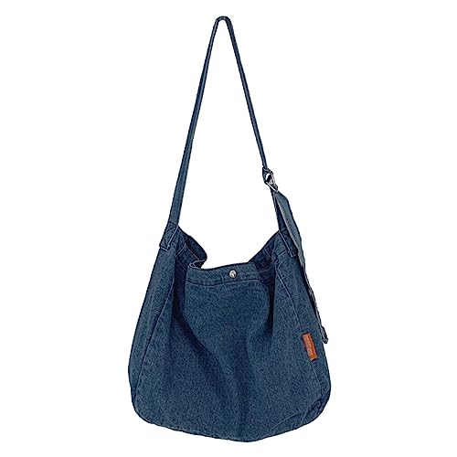 HUANIZI Simple Crossbody Bag Damen Vintage Messenger Bag Große Kapazität Schultertasche für Outdoor Schule Einkaufen, Hell, blau, 36x13x32cm von HUANIZI