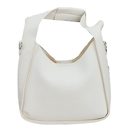 HUANIZI Tasche Freizeit Mode Achseltasche Litchi Textur PU Umhängetasche Mädchen Frauen Trendy Tasche mit Innentasche Unterarmtasche, Weiss/opulenter Garten, 8x25x19.5cm von HUANIZI