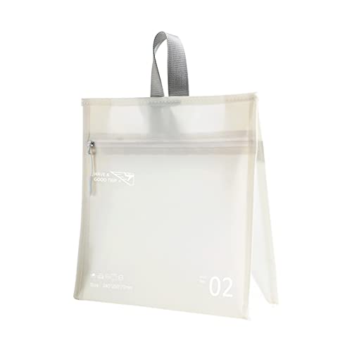 HUANIZI Tragbare Reise-Kulturbeutel, PVC, Make-up-Tasche, Kosmetik-Organizer, großes Fassungsvermögen, lässiger Aufbewahrungshalter für Damen und Mädchen, RH2312 Vertica, Weiß, AS THE PIC SHOW von HUANIZI