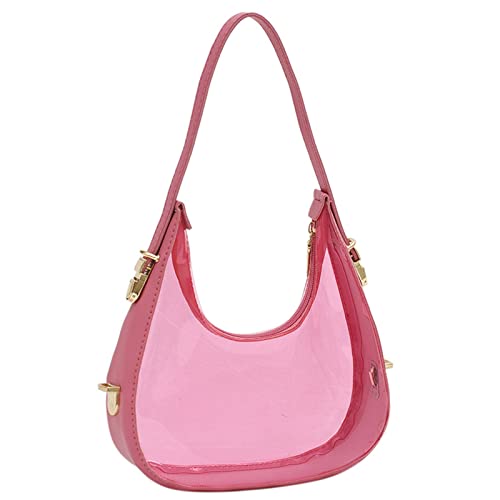 HUANIZI Transparente durchsichtige Jelly Unterarmtasche Schultertasche für Damen Luxus Geldbörsen und Handtaschen Sactchel Bag, PK, 10x20x6cm von HUANIZI