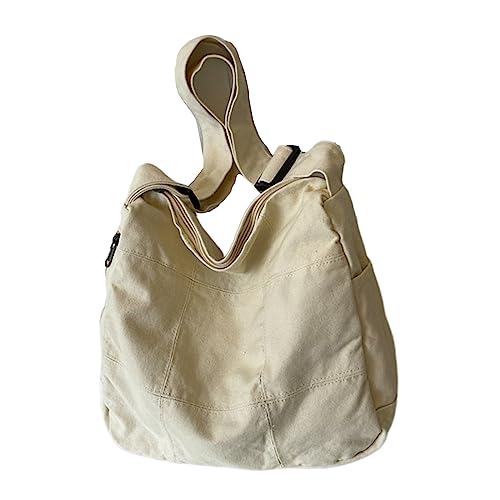 HUANIZI Umhängetasche im japanischen Stil Harajuku Shopper Tasche Vintage Messenger Bags für Damen und Herren, Beige, 36x13x30cm von HUANIZI