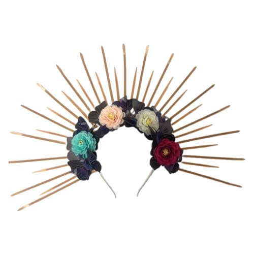 HUANIZI of Notre Damen Haarband mit Fünf-Sterne-Kopf-Schnalle, lustig, übertriebene, neuartige Kronen, Halloween-Hexen-Stirnband, fünfzackiger Stern, runde Kopfbedeckung für Frauen, Wie beschrieben von HUANIZI