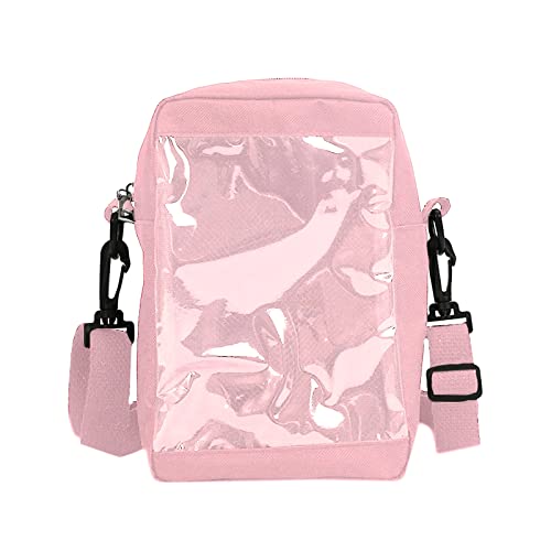 Ita-Tasche im japanischen Stil für Mädchen und Damen, transparent, niedlich, klein, Kuriertasche, Teenager, Crossbody-Tasche, Pink, AS THE PIC SHOW von HUANIZI