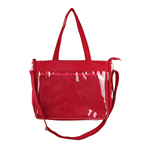 JK Umhängetasche für Mädchen, niedliche Umhängetasche, Damen, transparent, Kuriertasche, schöne Handtasche, Studenten, Segeltuch, DE, bare bag von HUANIZI