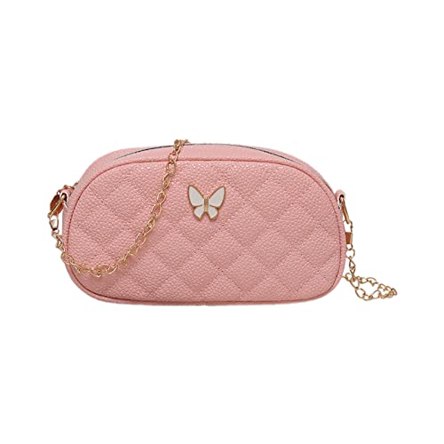 Kleine Umhängetasche für Damen, gesteppt, Kuriertasche, PU-Leder, Umhängetasche, passend für Damen, Pink, AS THE PIC SHOW von HUANIZI