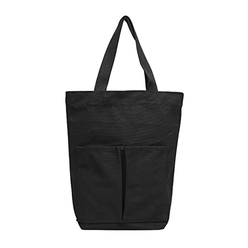 Schlichte Damen-Handtaschen aus Segeltuch, lässig, große Kapazität, Einkaufstaschen, Geldbörsen, weibliche Mumien-Tasche, Schwarz, AS THE PIC SHOW von HUANIZI