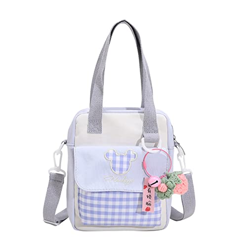 Schultertasche Harajuku Mädchen JK Bag Canvas Handtasche Student Transparent Crossbody Taschen für Frauen Mädchen, Blau, AS THE PIC SHOW von HUANIZI