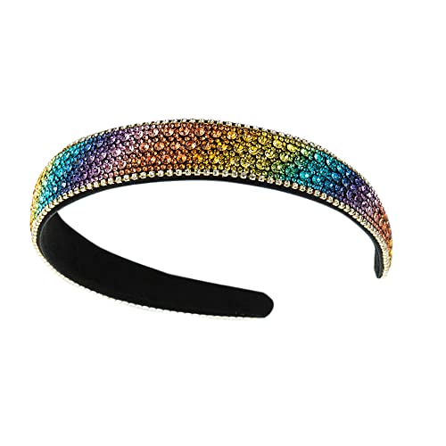 1Pcs Kristall Strass Stirnbänder Samt gepolstert breite Kopfbedeckung Diamant Perlen Bling Haarbänder für Frauen Mädchen täglich tragen Party Hochzeit Haarschmuck von HUANMAYE