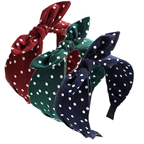 3PCS Stirnbänder für Frauen Haare Boho Wrap Tie Mode Haarbänder Elastische Twist Haartuch Hübsche Fliege Haarbänder Breite Alice Haarbänder für Frauen Uk und Mädchen von HUANMAYE