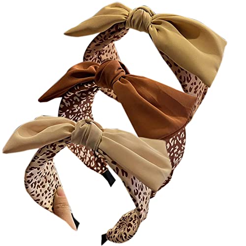 3PCS Stirnbänder für Frauen Haare Boho Wrap Tie Mode Haarbänder Elastische Twist Haartuch Hübsche Fliege Breite Alice Haarbänder für Frauen Uk und Mädchen von HUANMAYE
