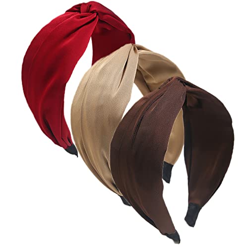 3PCS Stirnbänder für Frauen Haare Boho Wrap Tie Mode Haarbänder Elastische Twist Haartuch Hübsche Fliege Haarbänder Breite Alice Haarbänder für Frauen Uk und Mädchen von HUANMAYE