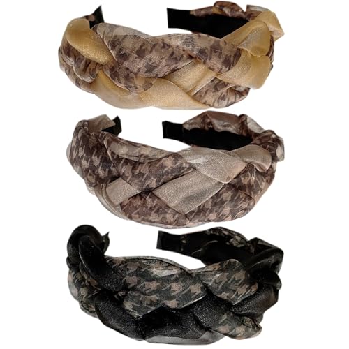 3PCS Stirnbänder für Frauen Haare Boho Wrap Tie Mode Haarbänder Elastische Twist Haartuch Hübsche Fliege Breite Alice Haarbänder für Frauen Uk und Mädchen von HUANMAYE