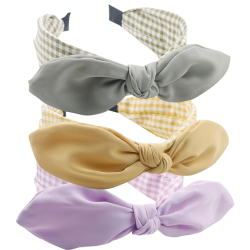 3Pcs Boho breite Stirnband Kaninchen Ohren Haar Bands Stoff rutschfest Kopfbedeckungen elastische Twist Haarreifen 1920er Jahre Zubehör für Frauen Mädchen von HUANMAYE