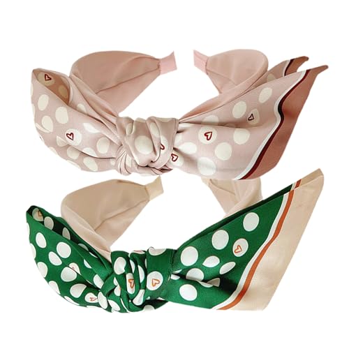 3Pcs Boho breite Stirnband Kaninchen Ohren Haar Bands Stoff rutschfest Kopfbedeckungen elastische Twist Haarreifen 1920er Jahre Zubehör für Frauen Mädchen von HUANMAYE