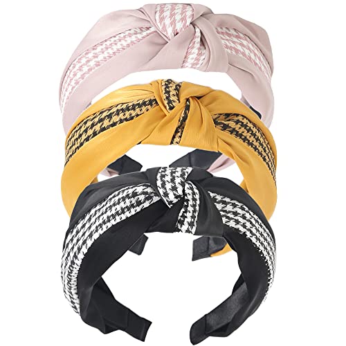 3Pcs Breite Stirnband Französisch Bow Knot Haar Hoop Stoff Anti-Rutsch Kopfbedeckungen elastische Twist Haar Zubehör Alice Haar Bands für Frauen von HUANMAYE
