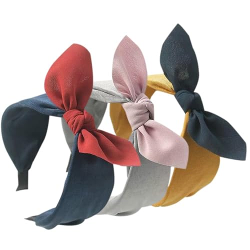 3Pcs Breite Stirnband Französisch Bow Knot Haar Hoop Stoff Anti-Rutsch Kopfbedeckungen elastische Twist Haar Zubehör Alice Haar Bands für Frauen von HUANMAYE