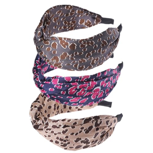 3Pcs Frauen breite Haarbänder rutschfestes Gewebe Haarbänder elastische Twist Stirnband breite Schleife Knoten Headwrap Alice Haar Bands für Frauen von HUANMAYE
