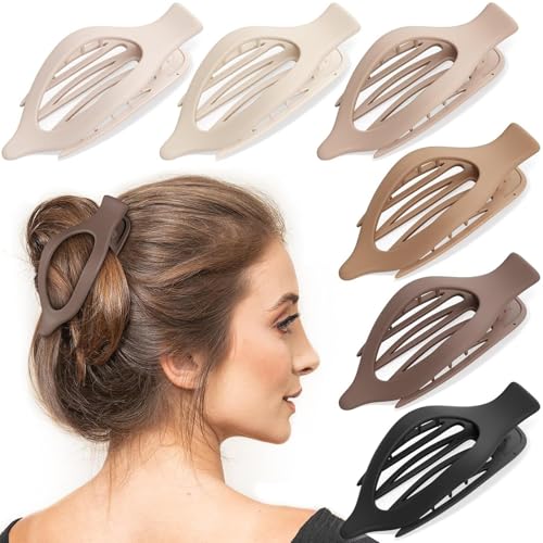6 Stück große Haarkrallen Clips Frauen dick dünn lockig gerade langes Haar rutschfest mattes Haar Krallen Französisch Haar-Accessoires für Frauen und Mädchen von HUANMAYE