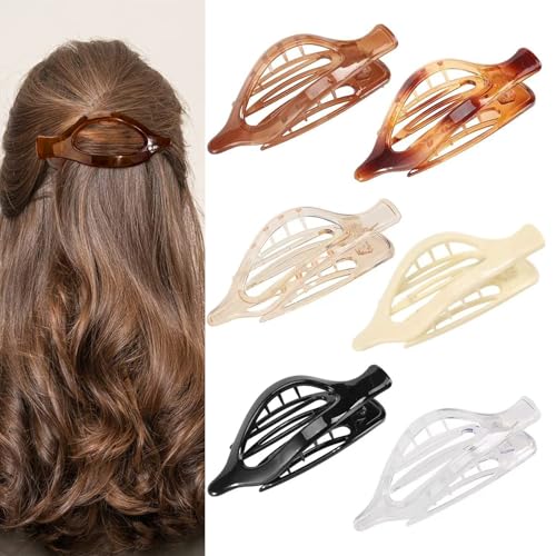 6 Stück große Haarkrallen Clips Frauen dick dünn lockig gerade langes Haar rutschfest mattes Haar Krallen Französisch Haar-Accessoires für Frauen und Mädchen von HUANMAYE