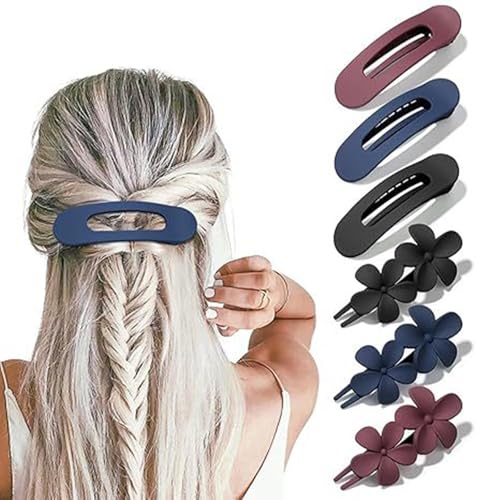 6 Stück große Haarkrallen Clips Frauen dick dünn lockiges glattes Haar Kralle Clip lange Haare rutschfest mattes Haar Krallen Französisch Haar-Accessoires für Frauen und Mädchen von HUANMAYE