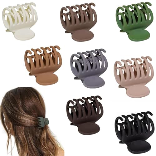 8 PCS Haarspangen Kleiner Griff Oktopus Haarspangen Frauen dünnes Haar mittleres dickes Haar Matte Haarspangen Frauen Anti-Rutsch Haarspange für Frauen und Mädchen von HUANMAYE