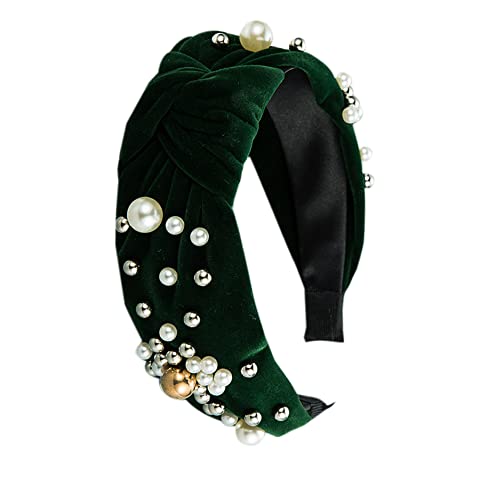 1Pcs Kristall Strass Stirnbänder Samt gepolstert breite Kopfbedeckung Diamant Perlen Bling Haarbänder für Frauen Mädchen täglich tragen Party Hochzeit Haarschmuck von HUANMAYE