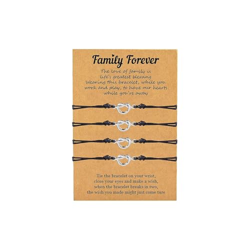 HUASAI 2/3/4/5/6 Pcs Family Bracelets Knot Family Bracelets Set Friendship Gift for Family Best Friends Womens Women Stocking Stuffers for Christmas von HUASAI