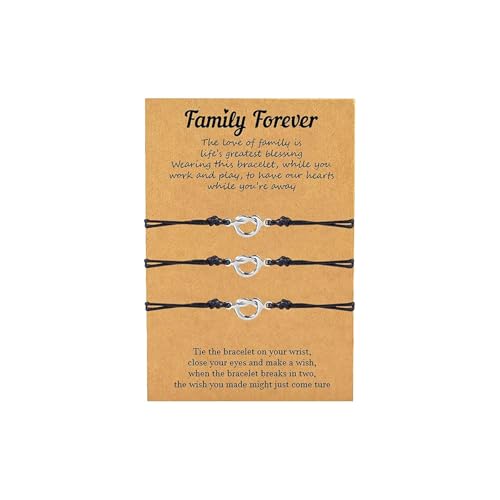 HUASAI 2/3/4/5/6 Pcs Family Bracelets Knot Family Bracelets Set Friendship Gift for Family Best Friends Womens Women Stocking Stuffers for Christmas von HUASAI