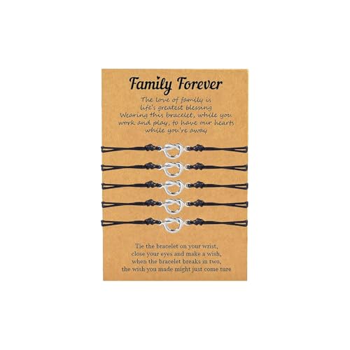 HUASAI 2/3/4/5/6 Pcs Family Bracelets Knot Family Bracelets Set Friendship Gift for Family Best Friends Womens Women Stocking Stuffers for Christmas von HUASAI