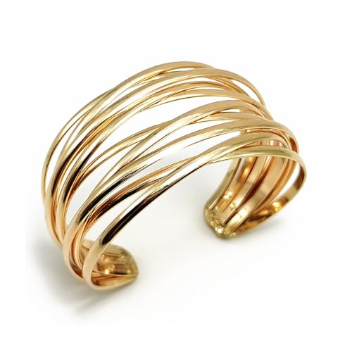 HUASAI Gold Arm Cuff for Women Upper Arm Cuff Jewelry Toga Greek Goddess Costume Accessories Gold Cuff Bangle Bracelets von HUASAI