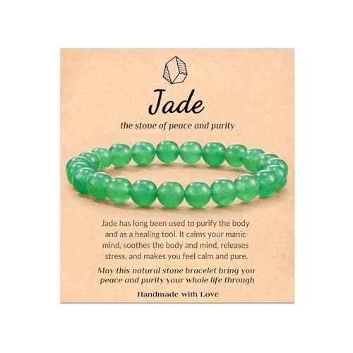 HUASAI Healing Crystal Bracelets for Women Gemstone Beaded Stretch Bracelets Natural Stone Anxiety Bracelet Jewelry Gifts for Women von HUASAI