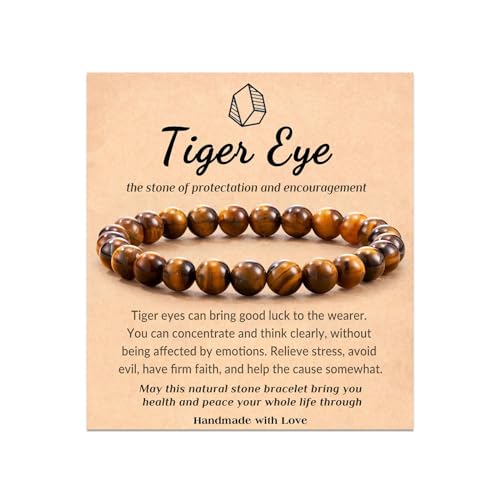 HUASAI Healing Crystal Bracelets for Women Gemstone Beaded Stretch Bracelets Natural Stone Anxiety Bracelet Jewelry Gifts for Women von HUASAI