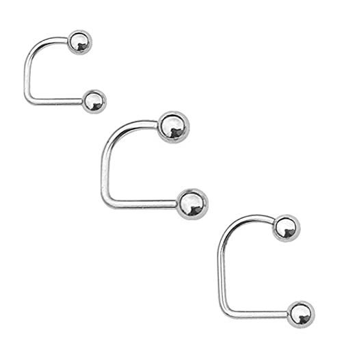 HUASAI Medusa Piercing Jewelry Stainless Steel Monroe Lip Rings for Women U Shaped Ball Tragus Cartilage Earrings Punk Pierced Body Jewelry Set(3 Pcs) von HUASAI
