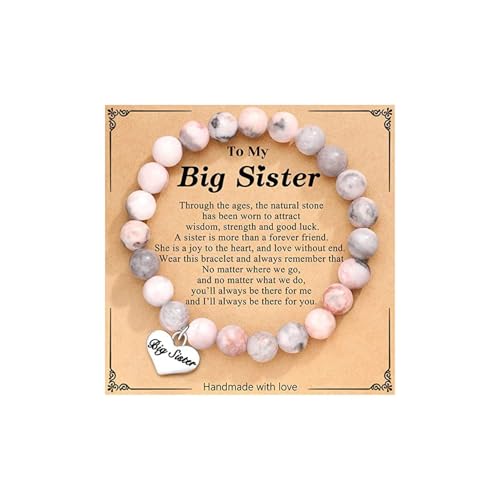 HUASAI Sister Bracelet Bonus Sister Bracelet Gifts for Women Friendship Bestie Promise Bracelet Natural Stone Beaded Bracelet Gifts B von HUASAI