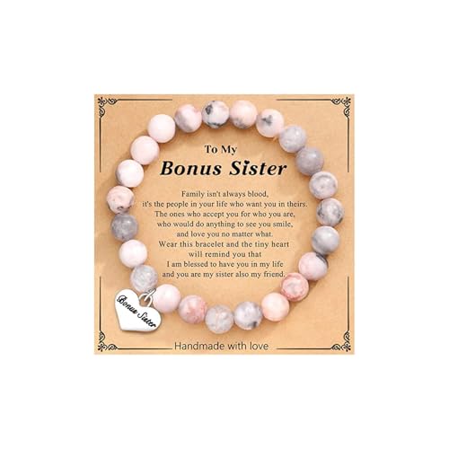 HUASAI Sister Bracelet Bonus Sister Bracelet Gifts for Women Friendship Bestie Promise Bracelet Natural Stone Beaded Bracelet Gifts C von HUASAI