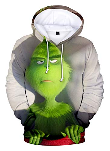 HUASON Kreativer Weihnachts Pullover Weihnachtsmann 3D Hoodie Lustiger Bequemes Langarm Sweatshirt für Herren und Damen(2XL) von HUASON