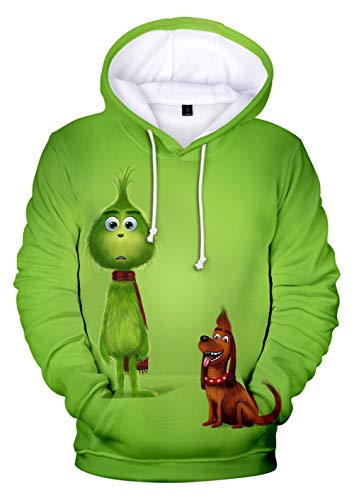 HUASON Kreativer Weihnachts Pullover Weihnachtsmann 3D Hoodie Lustiger Bequemes Langarm Sweatshirt für Herren und Damen(2XL) von HUASON