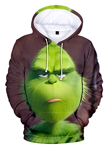 HUASON Kreativer Weihnachts Pullover Weihnachtsmann 3D Hoodie Lustiger Bequemes Langarm Sweatshirt für Herren und Damen(2XS) von HUASON