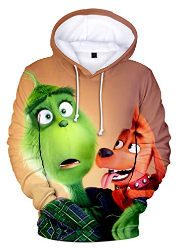 HUASON Kreativer Weihnachts Pullover Weihnachtsmann 3D Hoodie Lustiger Bequemes Langarm Sweatshirt für Herren und Damen(S) von HUASON