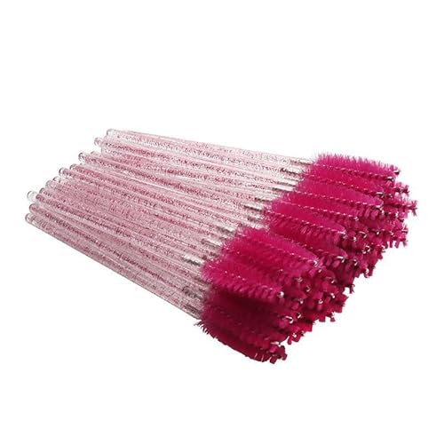 50 Stück Einweg-Wimpernpinsel, Mascara-Stäbe, Augenwimpern, Augenbrauen-Applikator, Kosmetikpinsel, Make-up-Pinsel-Set (Kristall-Schwarz-Rosa) von HUAXIYAN